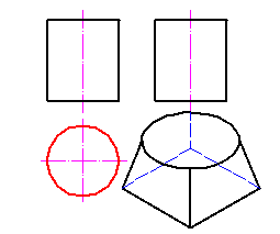 根据已知的三面投影选择对应的立体图形。 According to the given three s