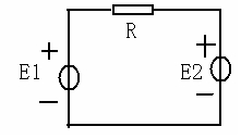 下图中E1=20V，E2=15V，R=500Ω，E1、E2在电路中分别起（）作用。 