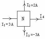 下图所示为部分电路，N为含源网络，则电流I4为（）。 