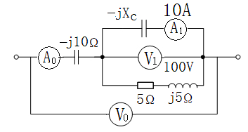 下图所示的电路图中，电流表V0的读数为（）。 