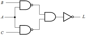 如果规定只能使用非门和2输入与非门来实现L=AB+AC，则正确的逻辑图是 .
