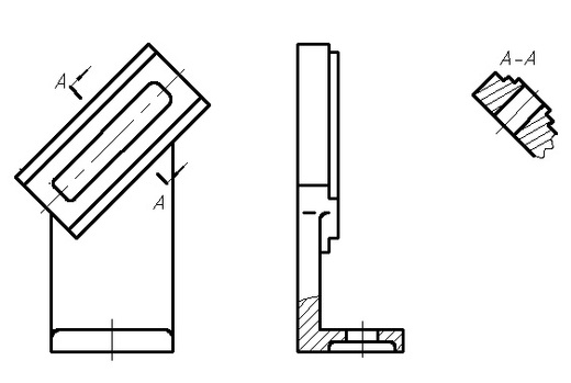 在下图中用斜剖所作的aa剖视图是正确的图