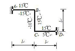 试用力法计算图示结构在温度改变作用下的内力，并作M图。已知h= l/10,EI为常数。 