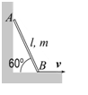 均质细杆AB的质量是，长度是，放在铅直平面内，（如图）杆的两端分别靠在竖直墙壁和水平的地上。当杆的B