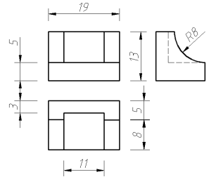 按照图所示，1:1建立模型，体积是（）。 Please make the model with th