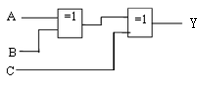 设计一个由三个输入端、一个输出端组成的判奇电路，其逻辑功能为：当奇数个输入信号为高电平时，输出为高电