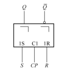 主从型RS触发器的逻辑符号如图所示，其输出状态的变化，发生在时钟脉冲CP的 ；已知输入端S=0，R=