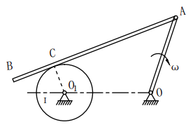 齿轮刨床的刨刀运动机构如图所示。曲柄OA绕O轴转动，通...齿轮刨床的刨刀运动机构如图所示。曲柄OA