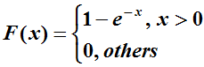 指数分布的概率密度为，其分布函数为().A、B、C、D、都不对