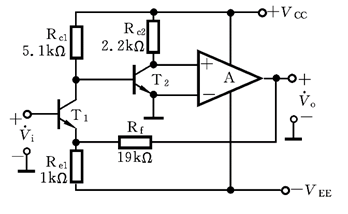 电路如下图所示。则满足深度负反馈条件下，估算电压增益为（）。      