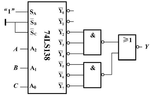 已知Y=A+BC，能实现上述逻辑功能的电路是 。