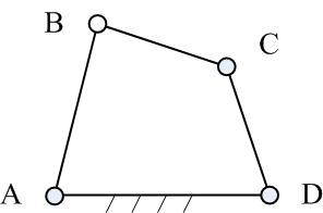 如题图所示的四杆机构中，AB杆为() 