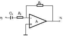 电路如图所示，设运放是理想的，试判断该电路为（）滤波器。      