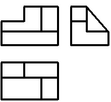 下面三视图表示的是（）图所示的物体。