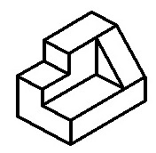 下面三视图表示的是（）图所示的物体。