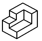 下面三视图表示的是（）图所示的物体。