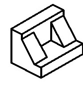 下面三视图表示的是（）图所示的物体。