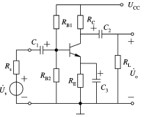 共射放大器电路如图所示, 增大集电极电阻RC, 则 