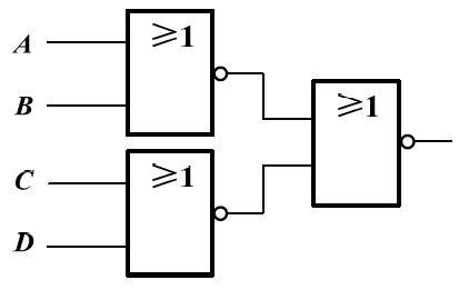 下面电路能实现的逻辑电路图是 。