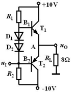 下图所示电路中，二极管D1和D2的作用是（）。     