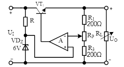 在图示电路中。要求当RP滑动端在最下端时，UO=15V时，则电位器RP的值应是（）。      