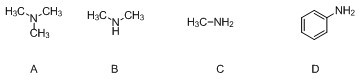 依据实验结果，列出下列胺类化合物的碱性大小次序。    