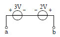 如题图所示电路，则a，b两点间的电压为 。A、B、C、D、不能确定