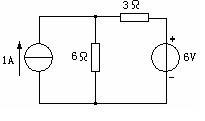 图示电路，当电流源单独作用时6Ω电阻上的电流为 。（参考方向如图所示） 