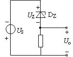电路如图所示，稳压管的稳定电压UZ = 6V，电源US = 4V，则负载RL两端电压UO为（）。（稳