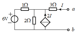 从ab看有源二端网络的戴维南等效电阻Rs=________（Ω)（提示：填写数值） 