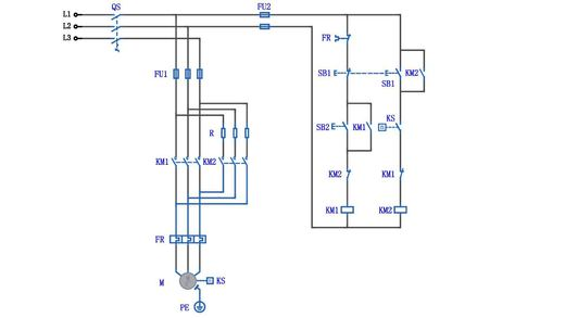 根据下图所示的电气原理图，在断电自检时，测量控制线路0-1之间的电阻值，在没有任何操作时，测得的电阻