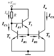 如图所示精密镜像电流源，下列说法错误的是（）。     