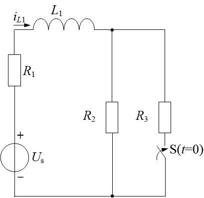如图所示电路，Us=10V，R1=3欧姆，R2=2欧姆，R3=2欧姆，开关S闭合前电路处于稳态，t=
