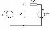 图示电路，用叠加定理求6Ω电阻消耗功率P为（）。 