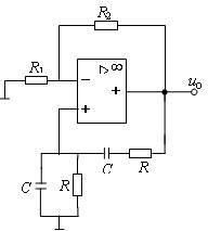 正弦波振荡电路如图所示，若该电路能持续稳定的振荡，则同相输入的运算放大器的电压放大倍数应等于 （）。
