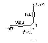 在下图所示的电路中，晶体管工作于（）状态。 