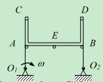 图示机构中，已知O1A=O2B=AC=a，O1O2=AB=2a，曲柄O1A以匀角速度w朝顺时针方向转