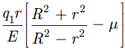 内半径为r、外半径为R的厚壁圆筒，当只受内压q1作用时，内半径的增大量为Δr=（)。