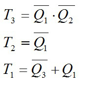 A、状态转换真值表： B、状态转换真值表： C、驱动方程： D、需要3个T触发器E、驱动方程： 