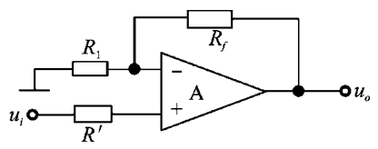 电路如图所示，若集成运放的最大输出电压为±12V，电阻R1=10kΩ，Rf =390kΩ，输入电压u