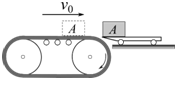 皮带输送机的皮带以匀速 v=2m/s将质量为m1=20kg的重物A送到小车上。已知小车的质量为m2=