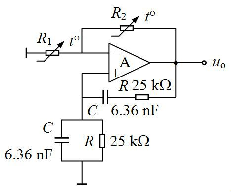 文氏桥振荡器如图所示，其振荡频率为（）。 