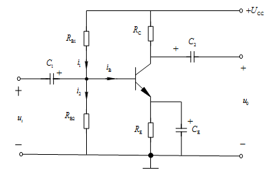 分压式偏置共射放大电路如图所示，ucc=24v，rb1=33ｋω，rb2=10ｋω，rc=3.3ｋω
