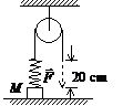 在如图所示系统中（滑轮质量不计，轴光滑），外力F通过不可伸长的绳子和一劲度系数k＝200 N/m的轻