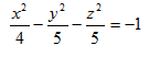 下列曲面方程中，表示双叶旋转双曲面的是（）