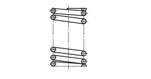 圆柱螺旋压缩弹簧无论右旋还是左旋，均可以按右旋绘制。 