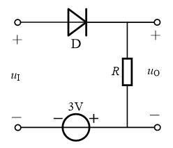 电路如图所示，D为理想二极管，ui = 5.5sinωt V，则输出电压的最大值uOM =（）V。 