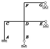 图示结构，汇交于结点D的各杆弯矩分配系数正确的是（）  