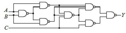 分析图示电路的逻辑功能，输出的逻辑表达式为（）。 