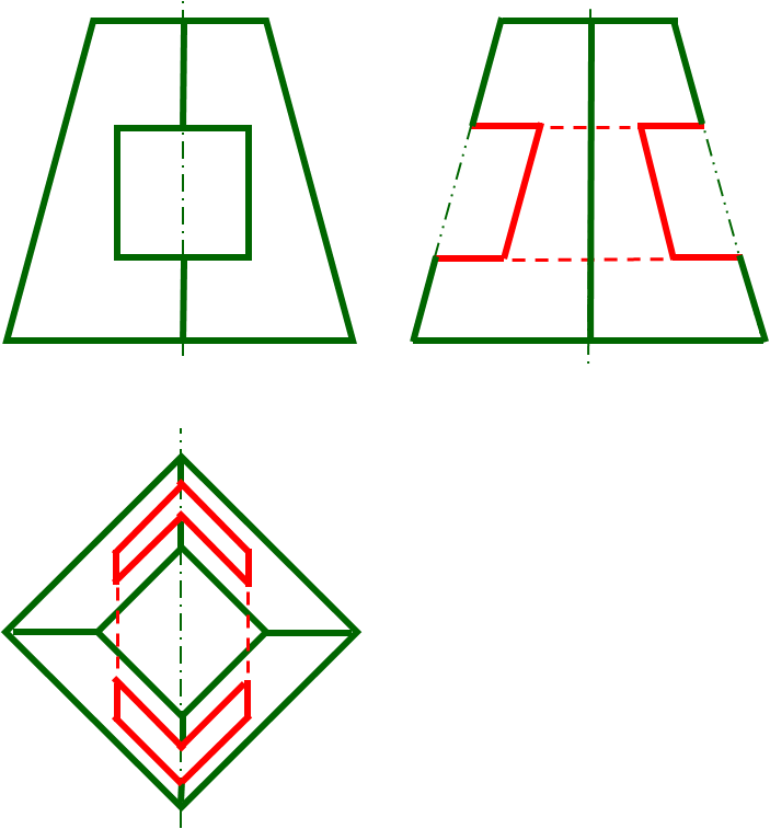 带方孔的四棱锥台左,俯视图补画正确的是()